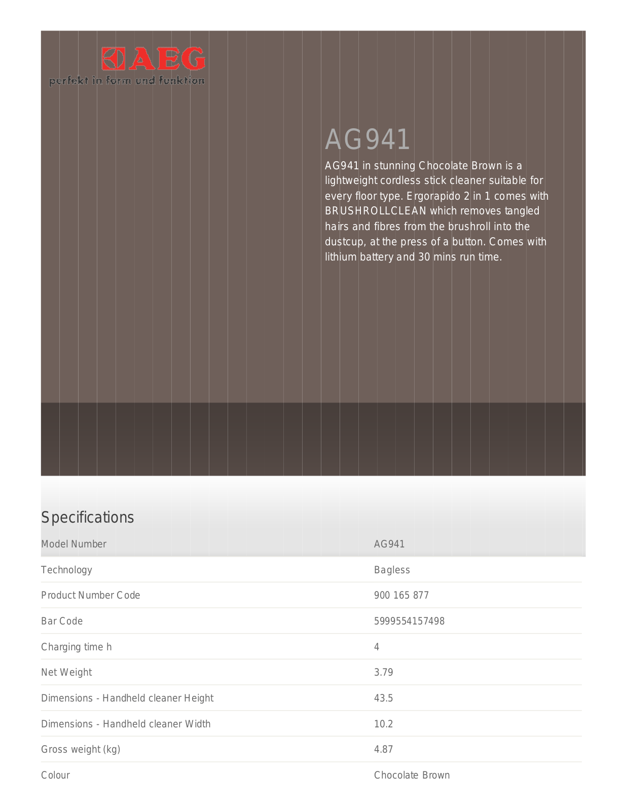 AEG AG935 User Manual