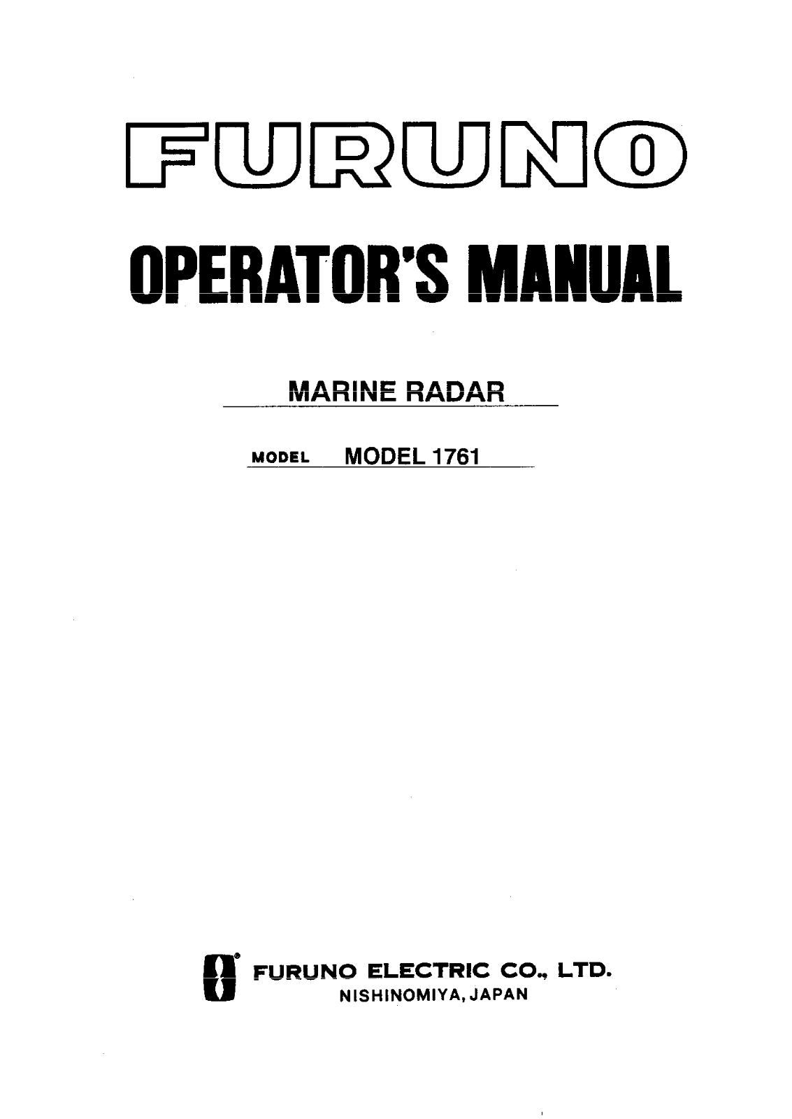 Furuno 1761 User Manual