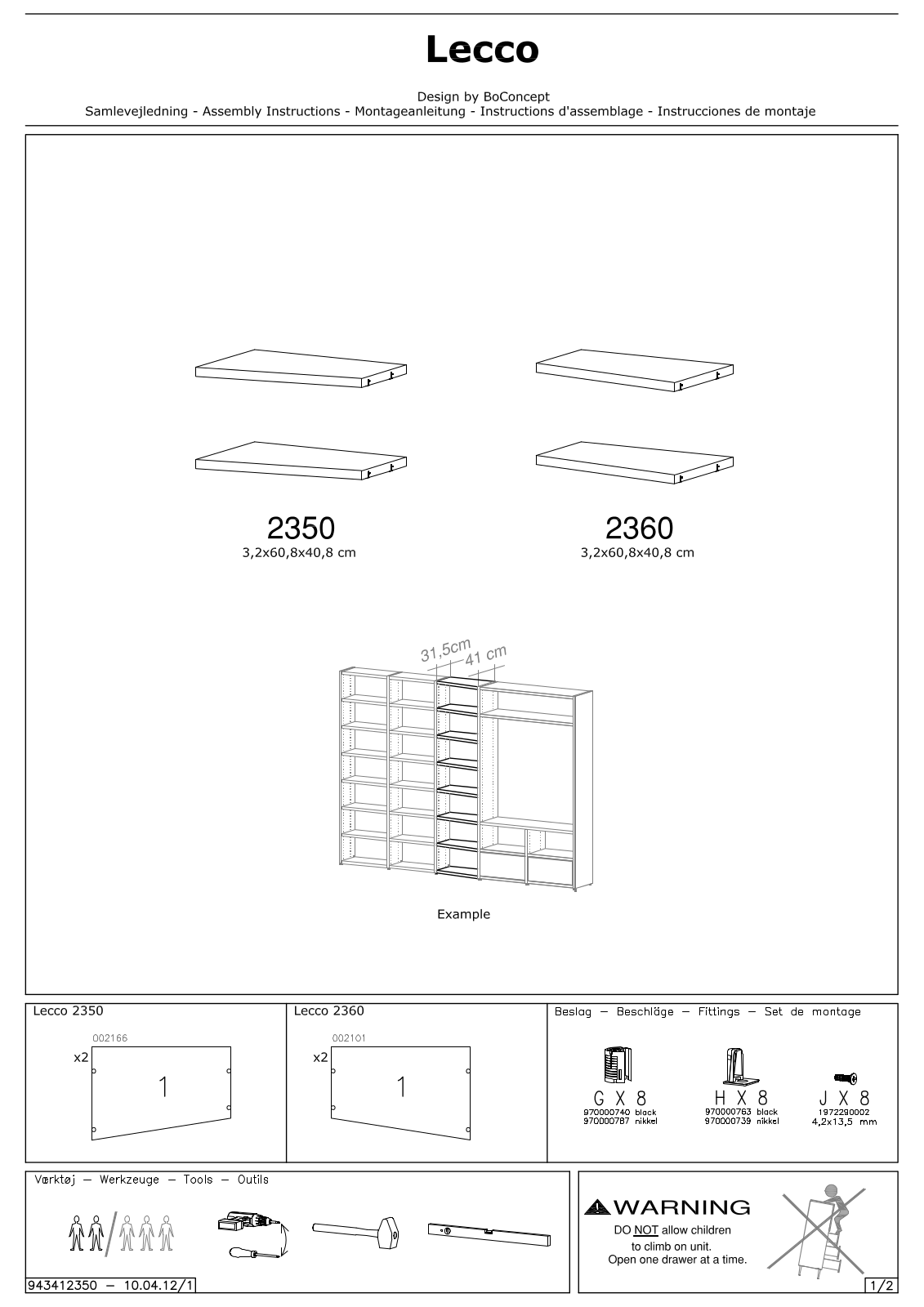 BoConcept 2360, 2350 Assembly Instruction