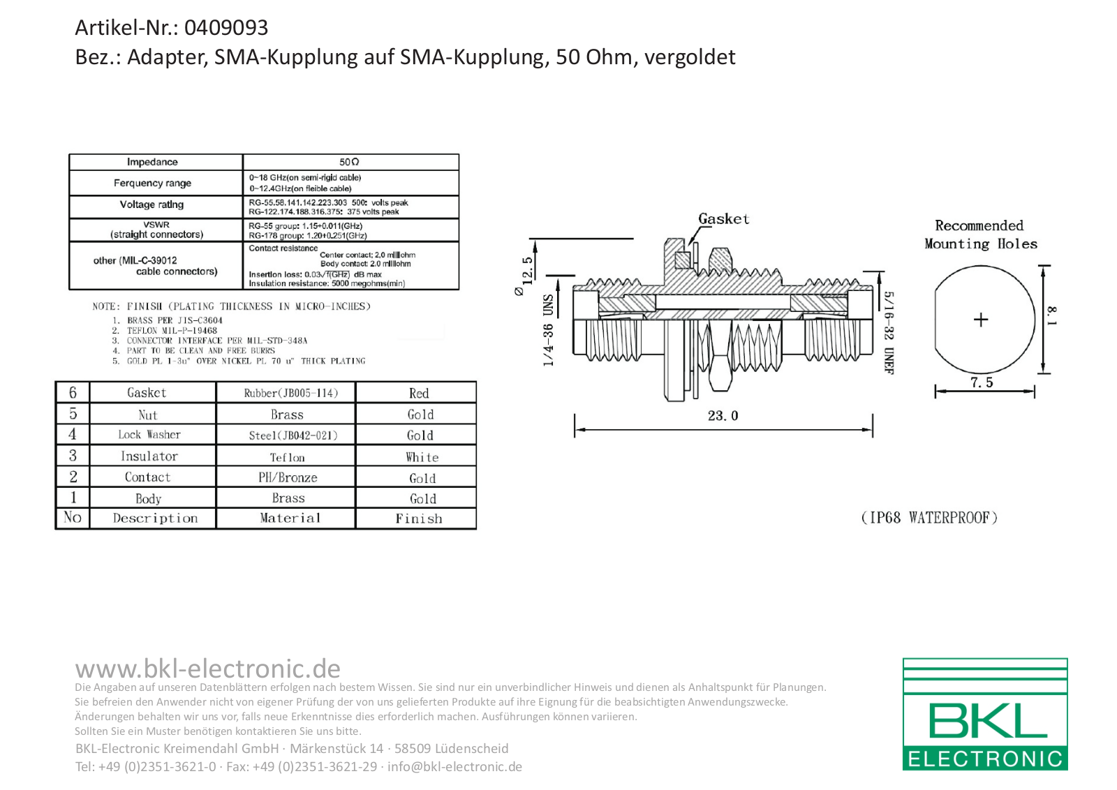 BKL BKL 0409093 Datasheet - ManualMachine.com