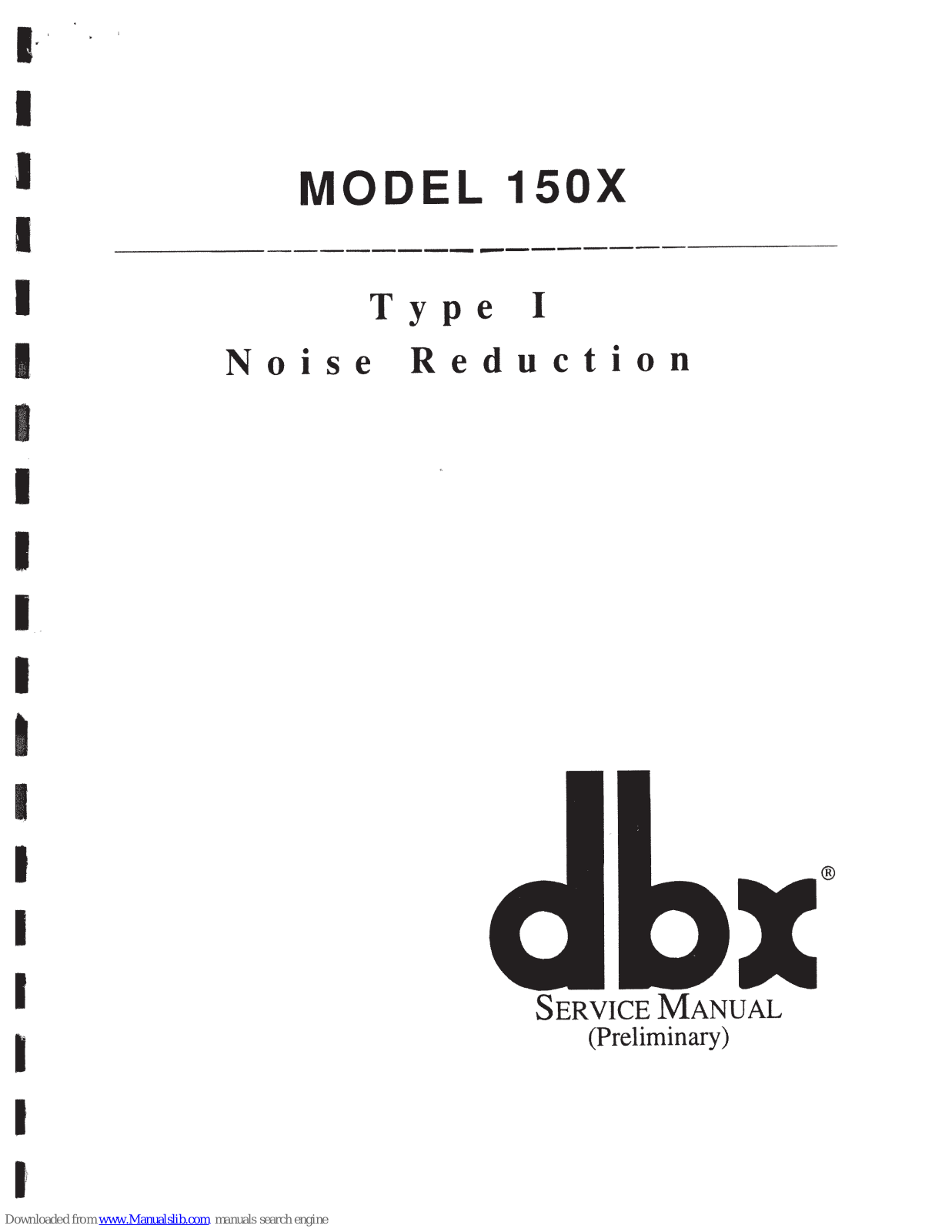 dbx 150X Type I Service Manual