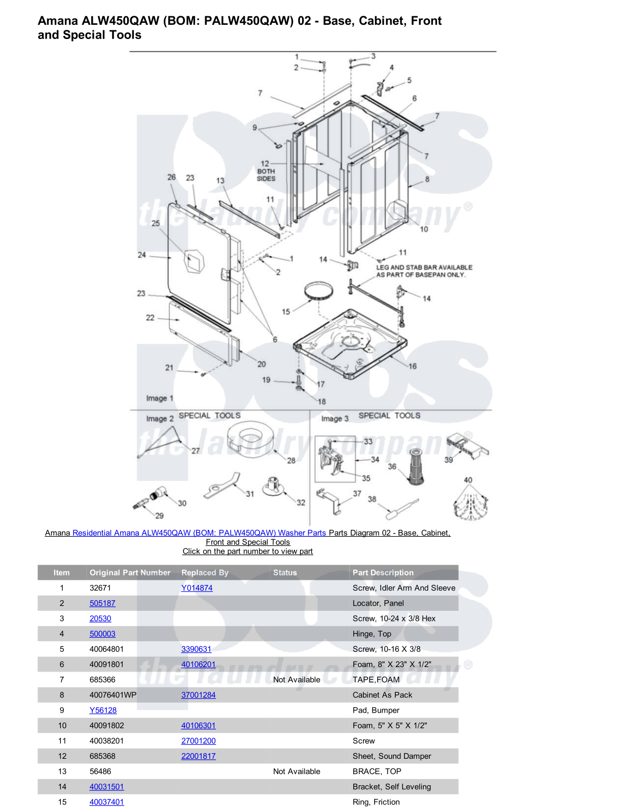 Amana ALW450QAW Parts Diagram