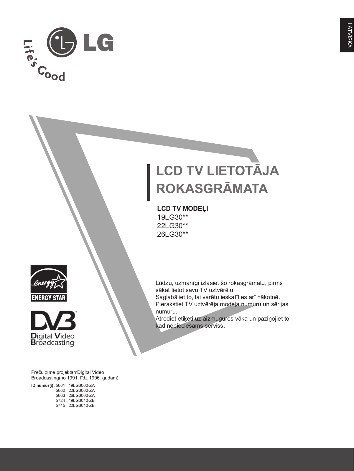 Lg 19LG30, 22LG30, 26LG30 User Manual