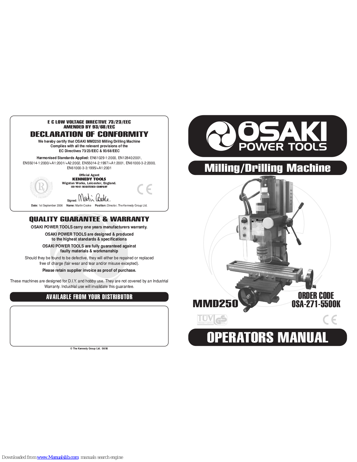 Osaki Power Tools OSA-271-5500K Owner's Manual