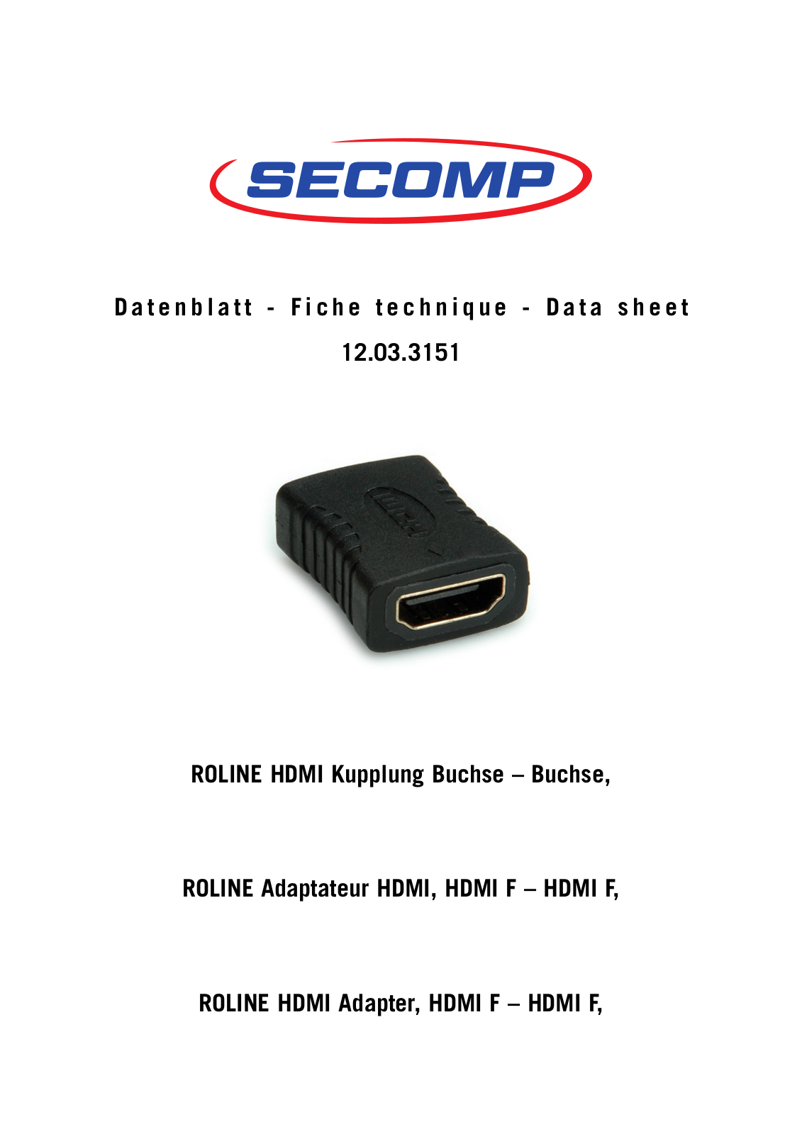 ROLINE 12033151 Datasheet - ManualMachine.com