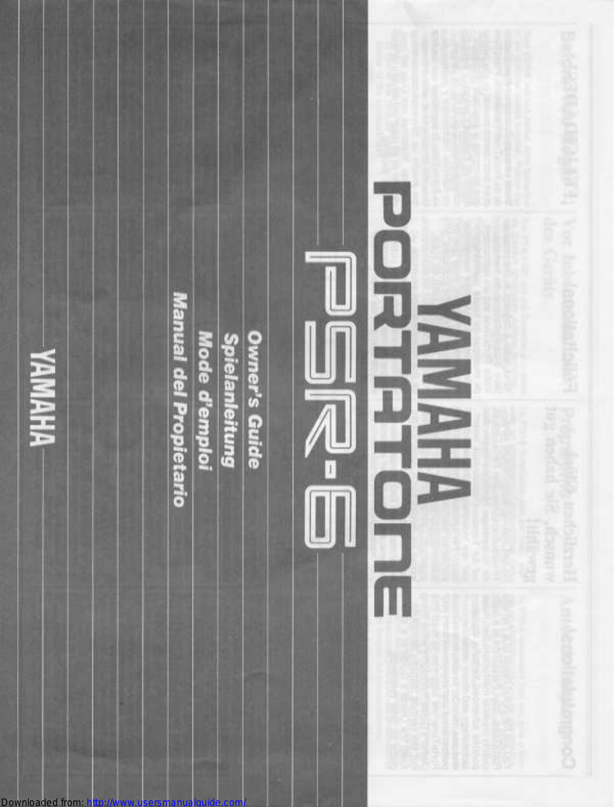 Yamaha Audio PSR-6 User Manual