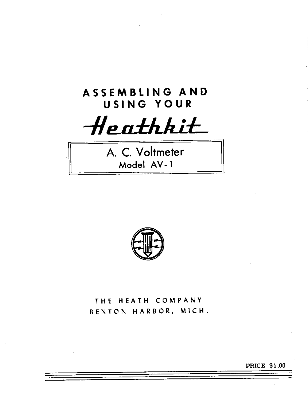 Heath Company AV-1 Owners manual