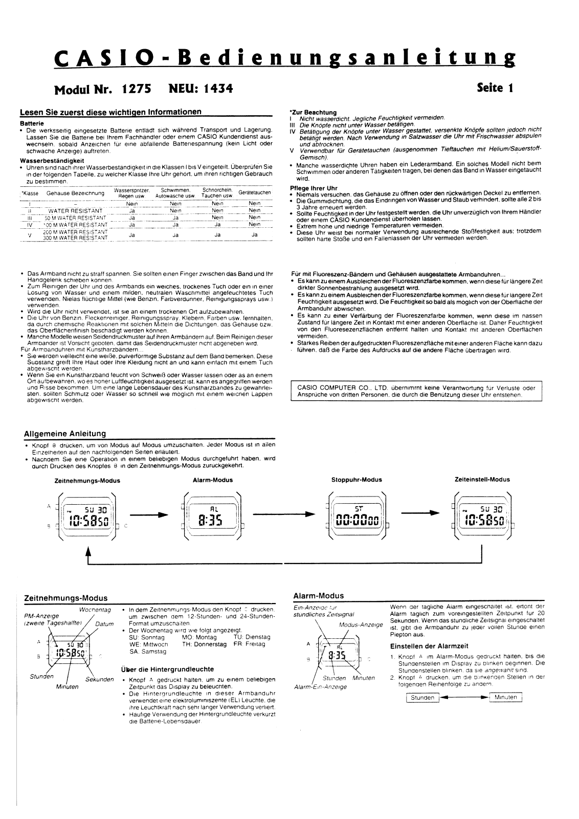 CASIO A168WG-9EF User Manual