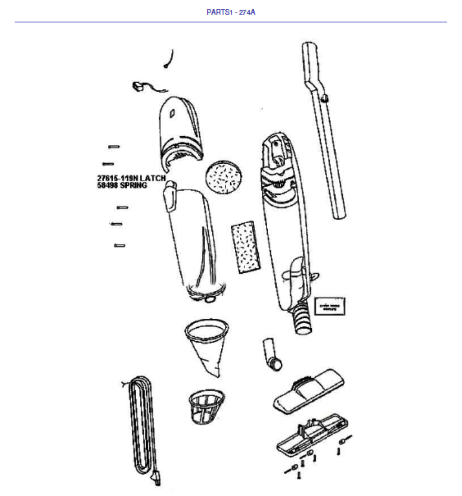 Eureka 274a Specification Data - ManualMachine.com