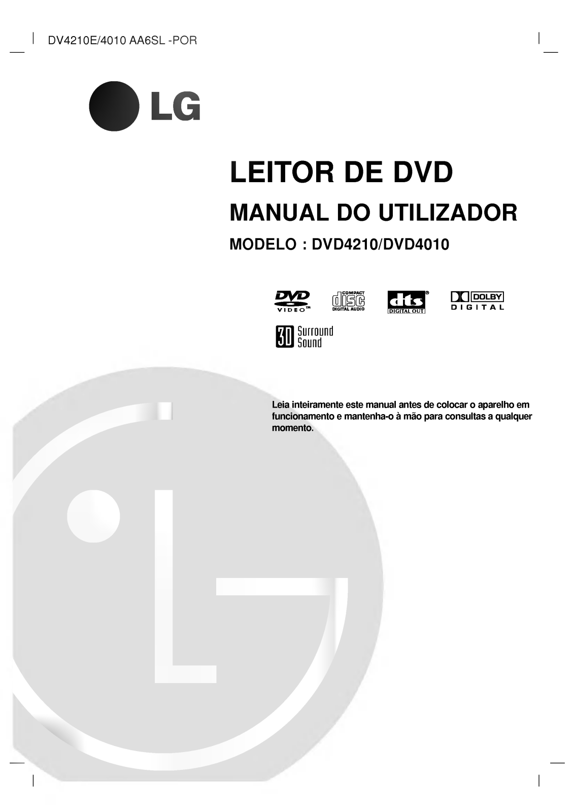 LG DV4210E User manual