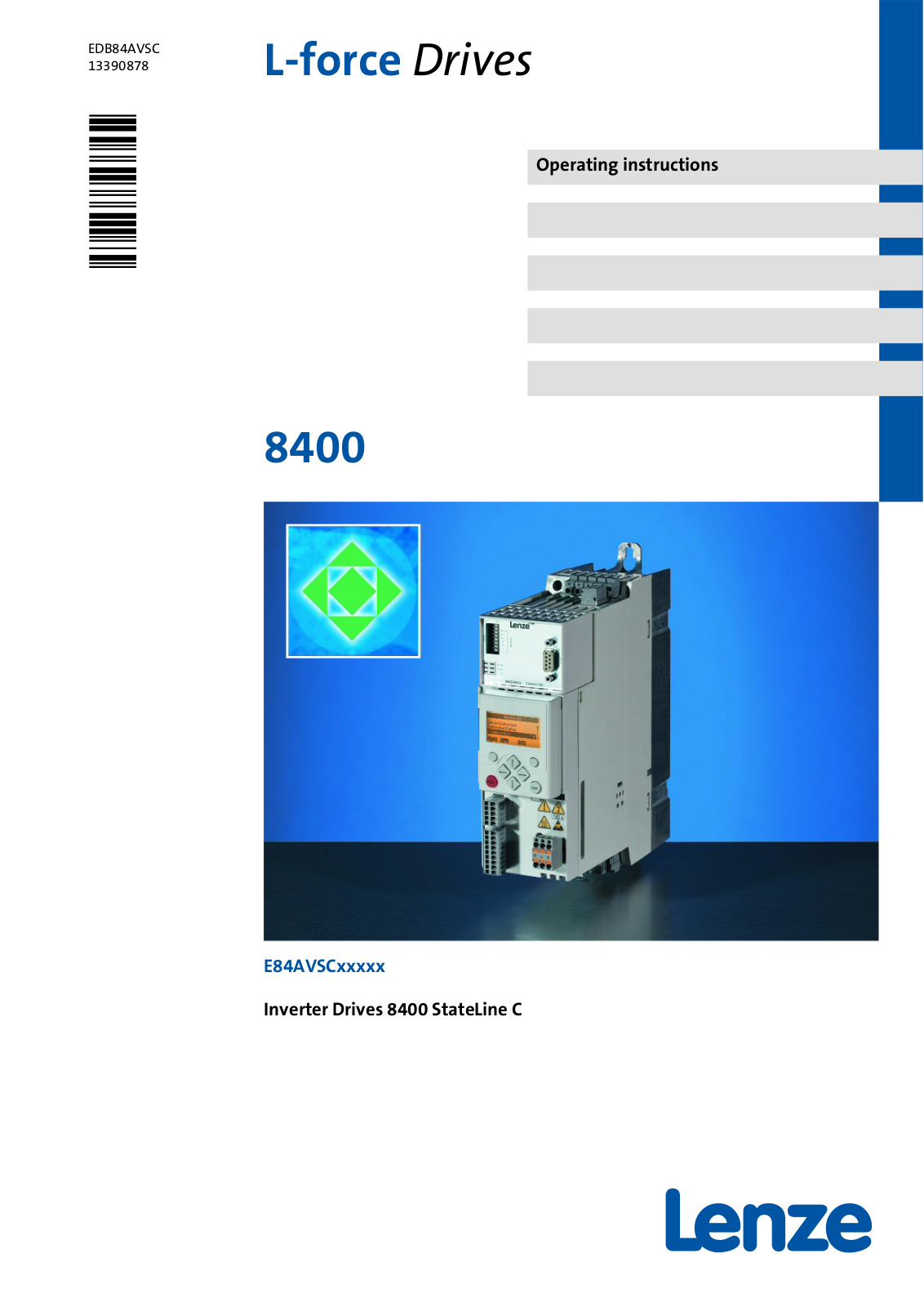 Lenze E84AVSC, L-force 8400 Series Operating Instructions Manual