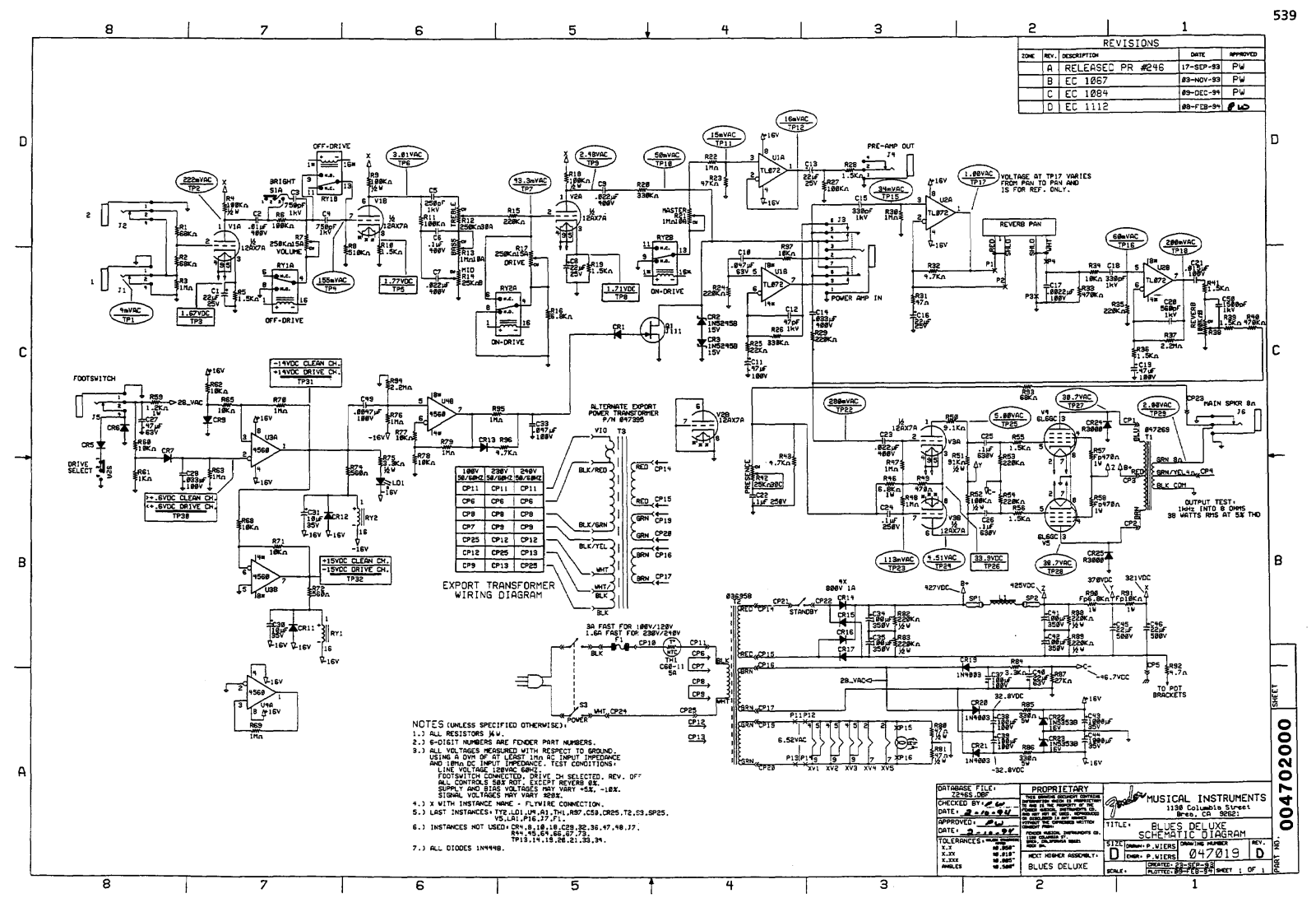 Fender blues deluxe schematic