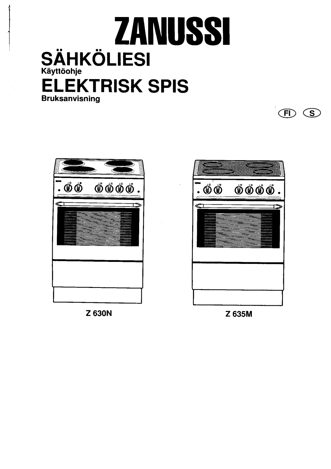 Zanussi Z630N, Z635M User Manual