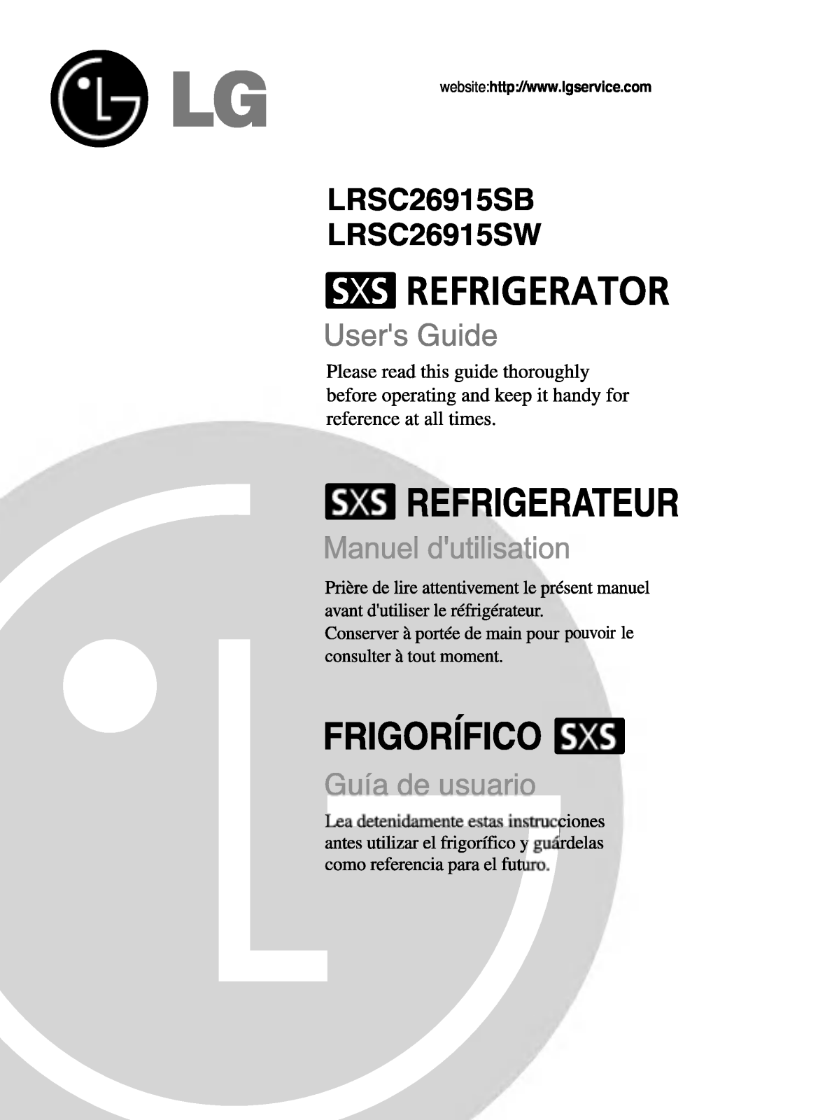 LG GR-L267BVR Owner’s Manual