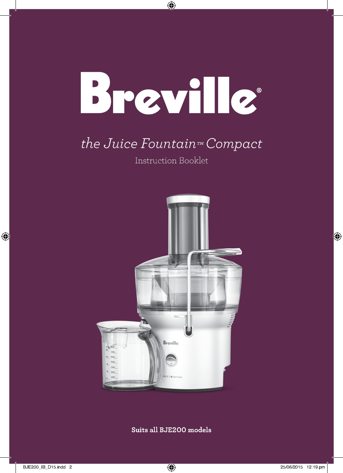 Breville BJE200SIL User Manual