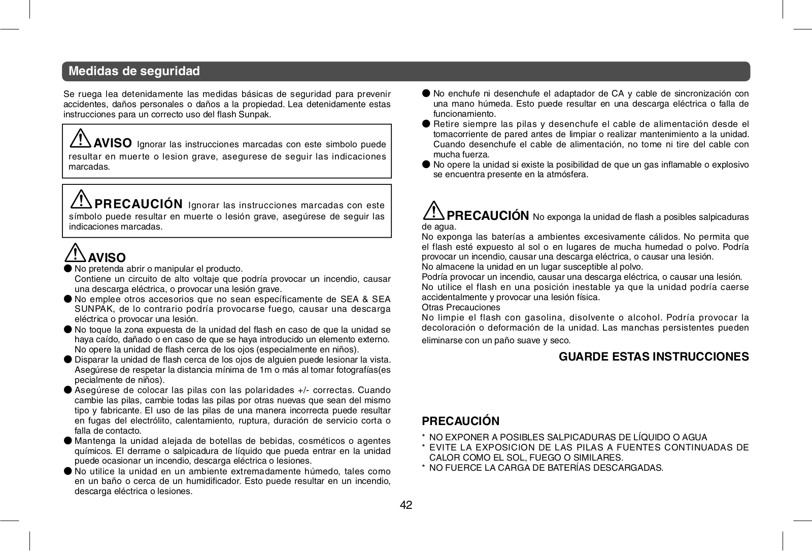 Sunpack PZ42X User Manual