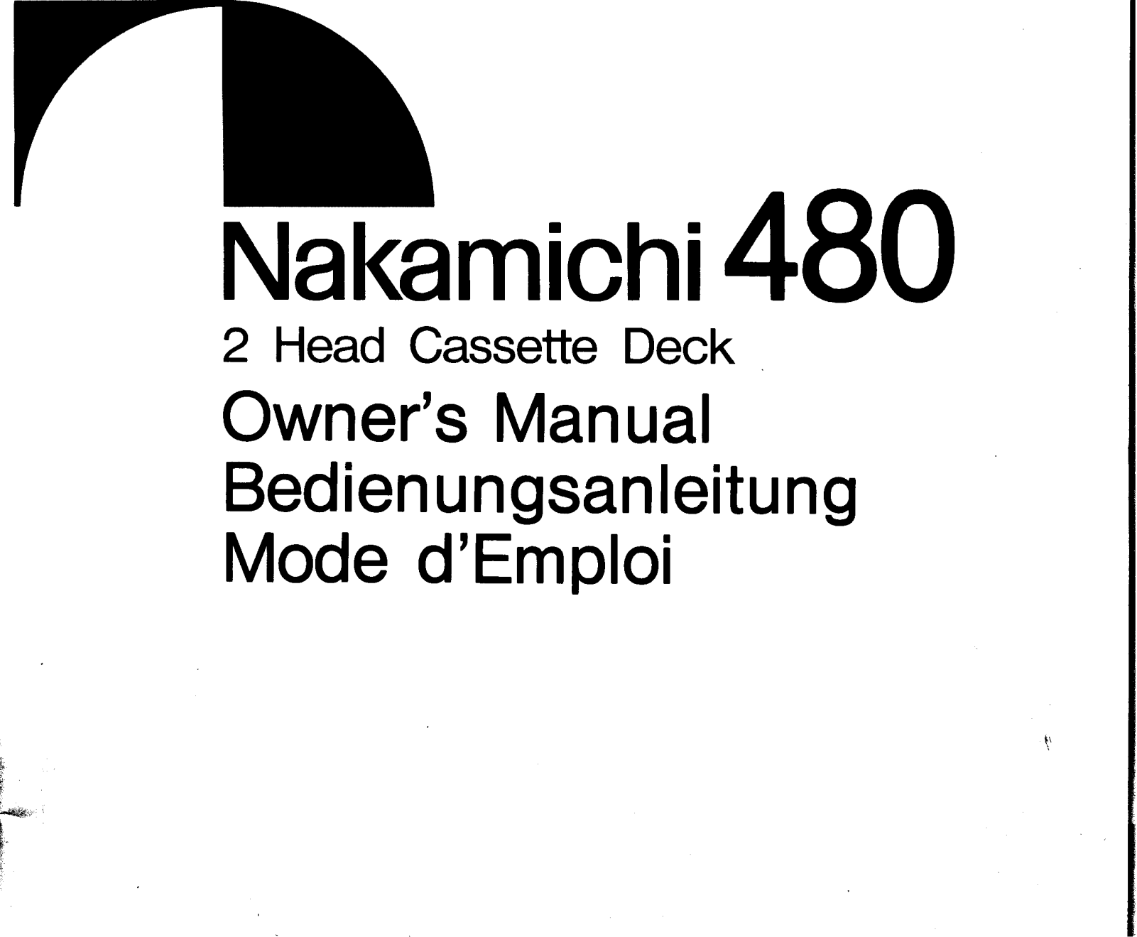 NAKAMICHI 480z User Manual