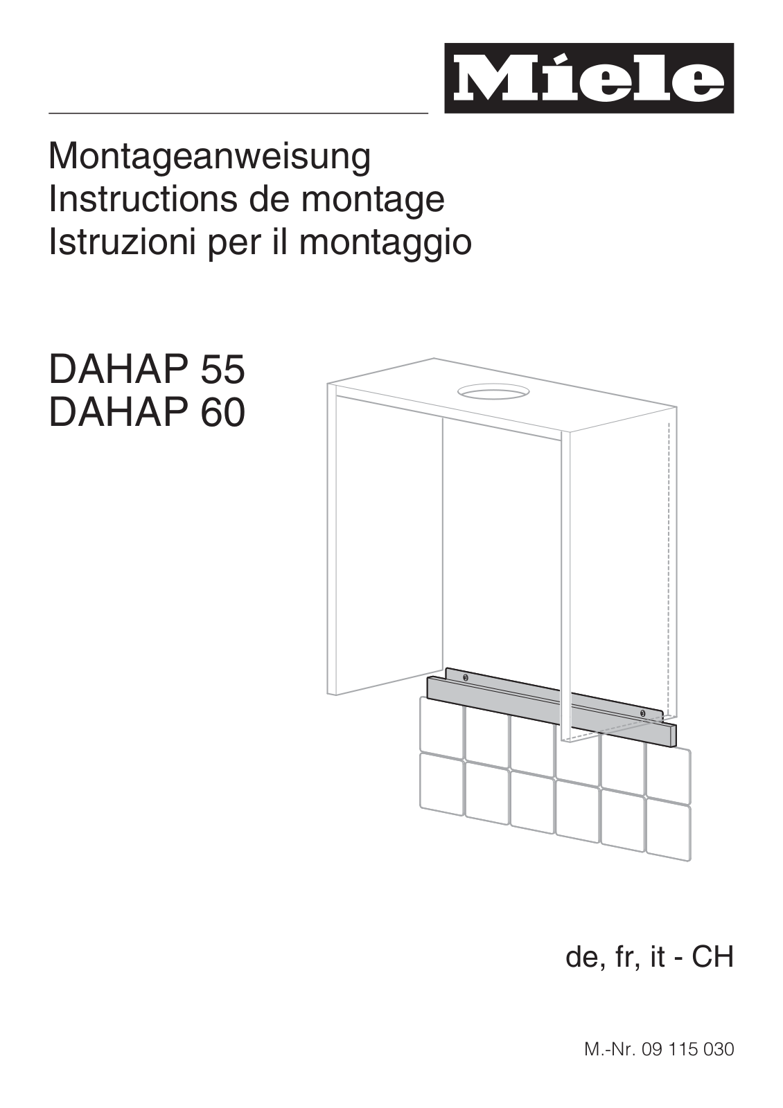 Miele DAHAP 55, DAHAP 60 assembly instruction