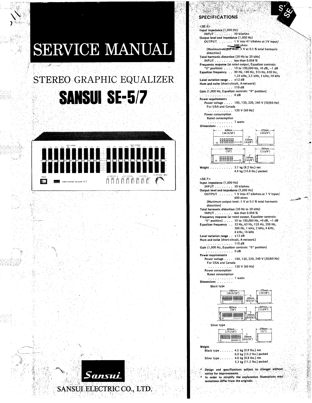 Sansui SE-5 Service Manual