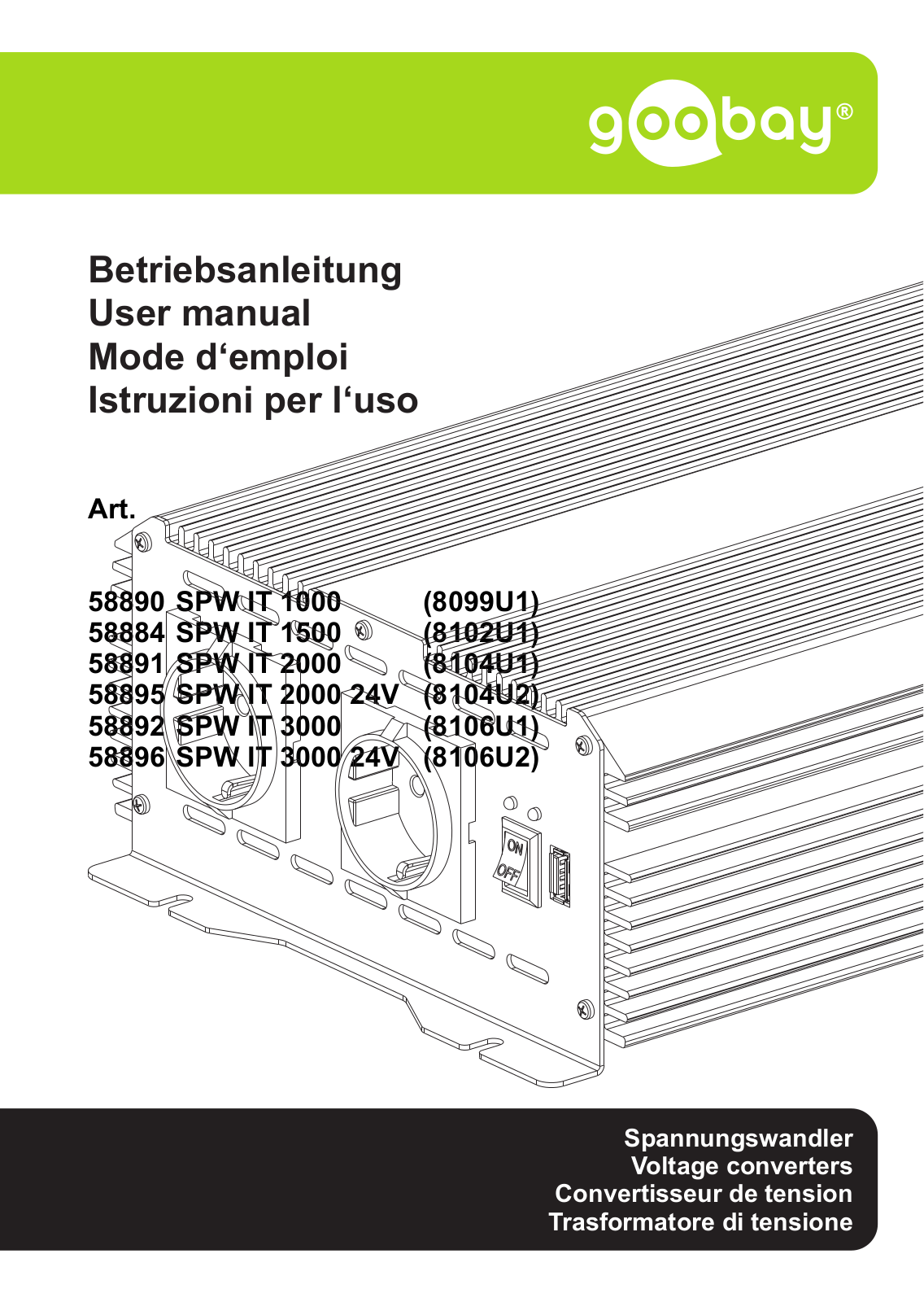 Goobay 58890, 58884, 58891, 58895, 58892 User manual