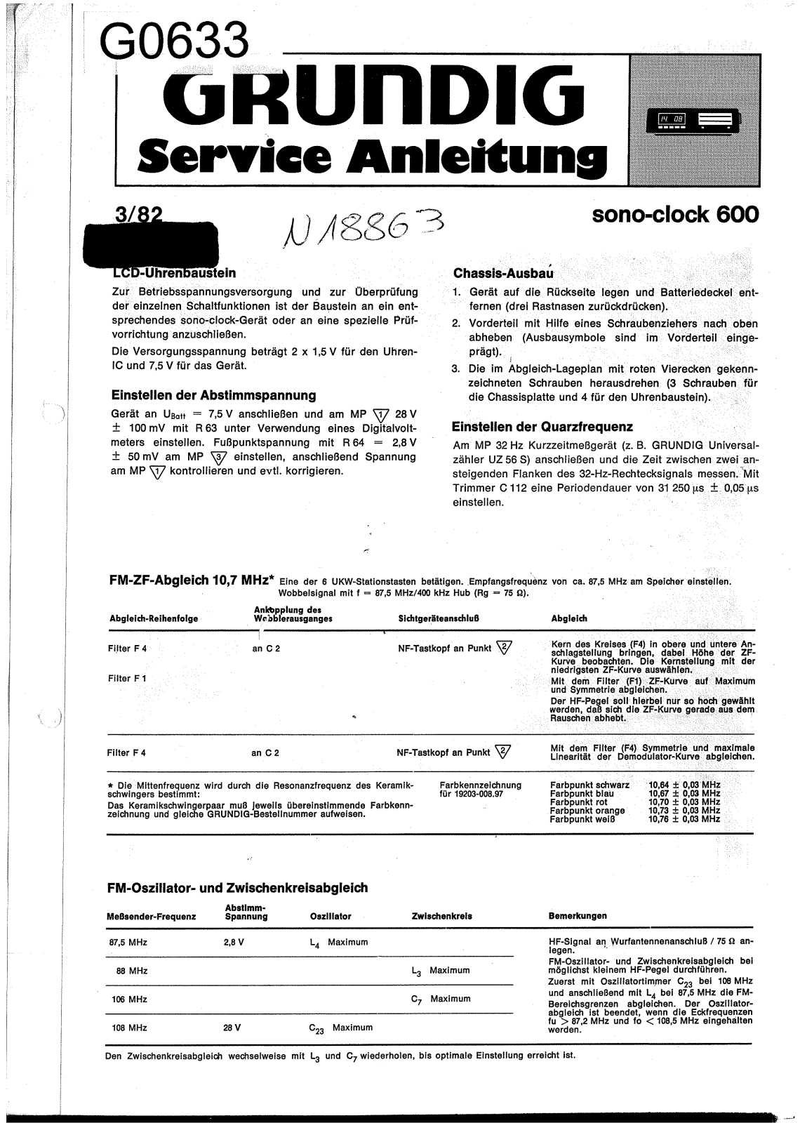 Grundig Sonoclock-600 Service Manual