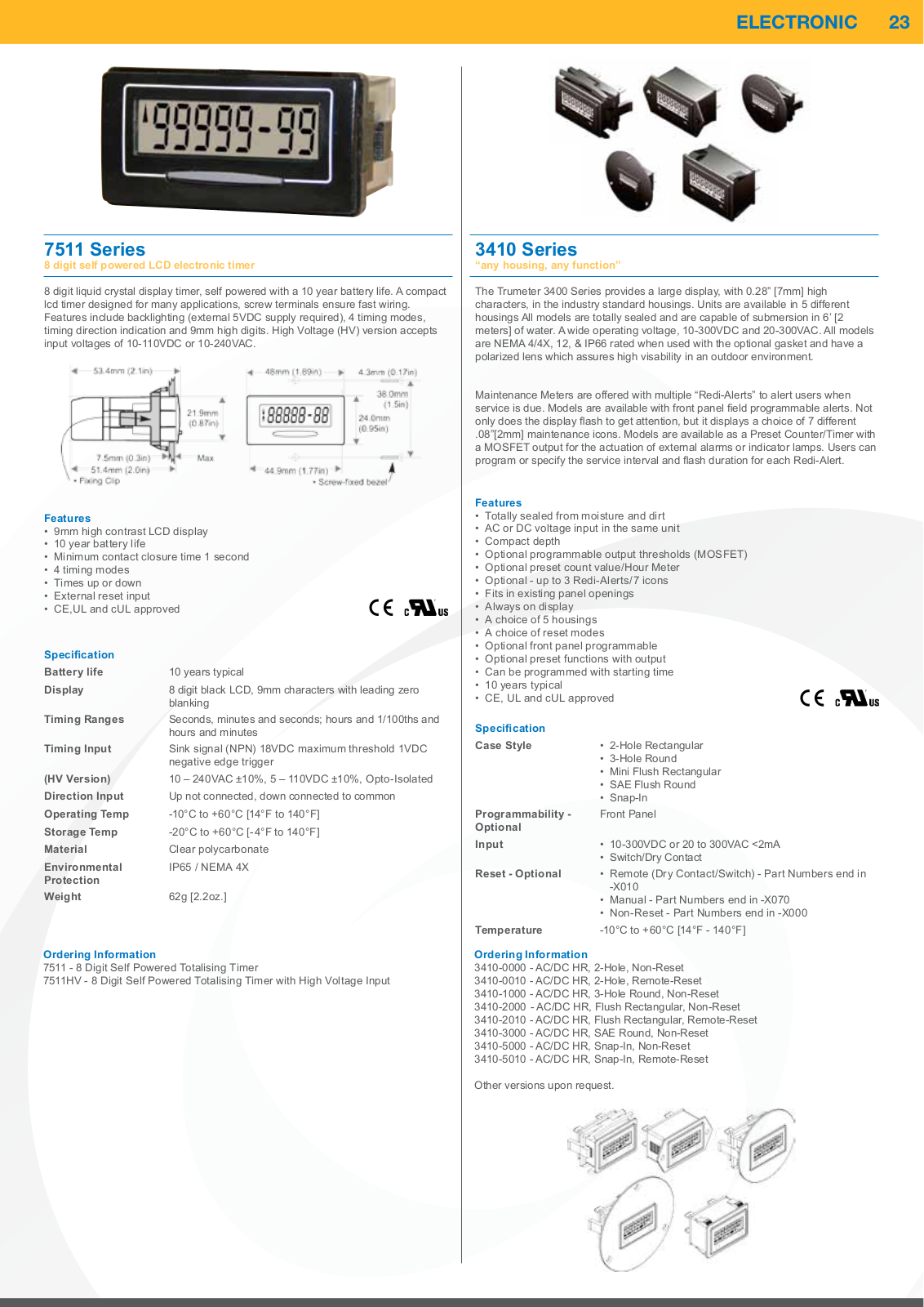 Trumeter 7511 Series, 3410 Series Catalog Page - ManualMachine.com