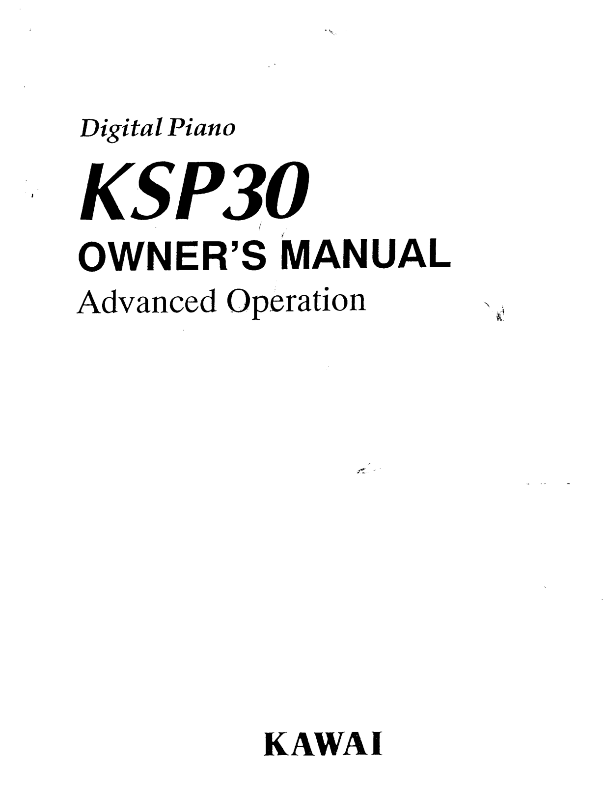 KAWAI KSP30 Owners Manual