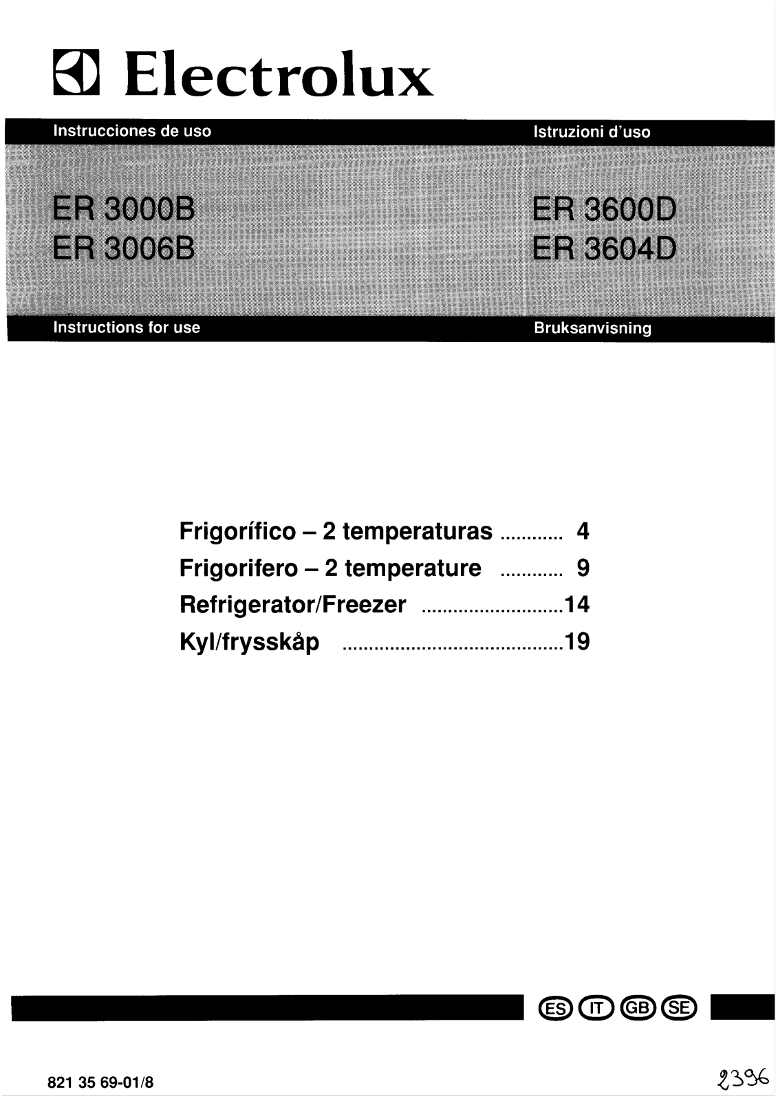 AEG ER3604D User Manual