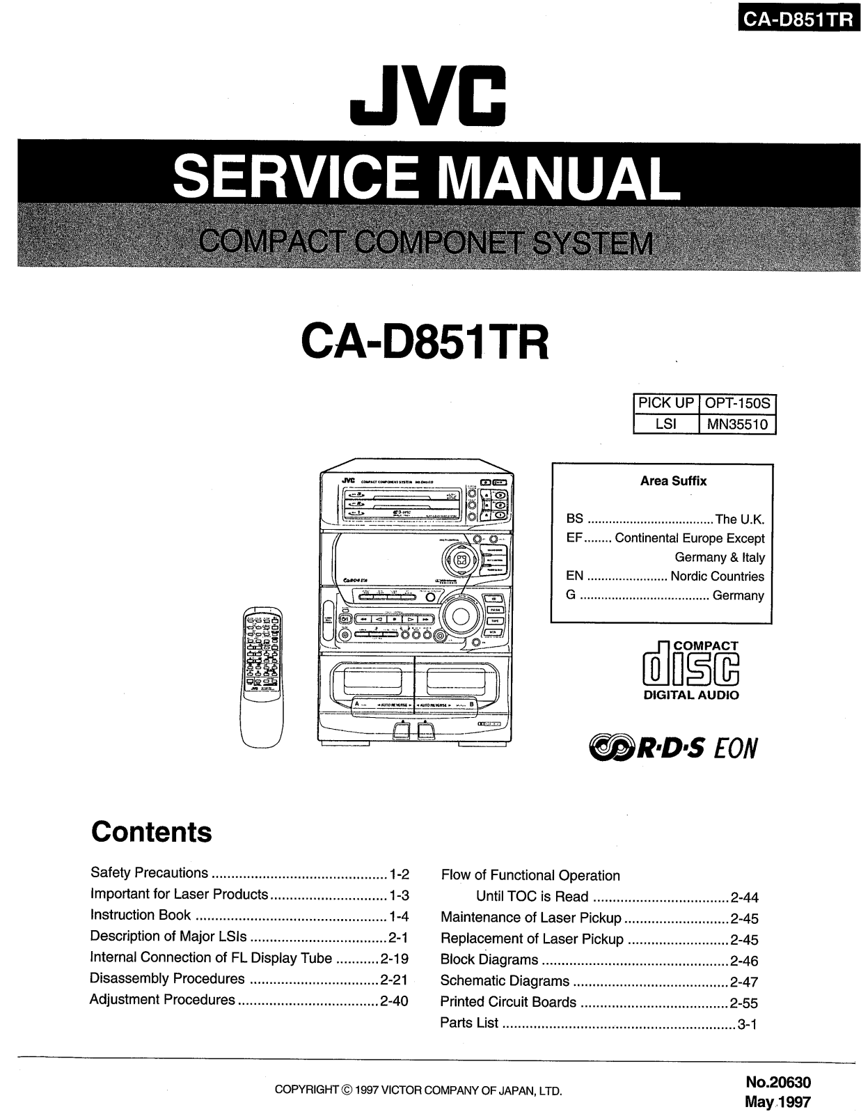 JVC CA D 851 TR Service Manual