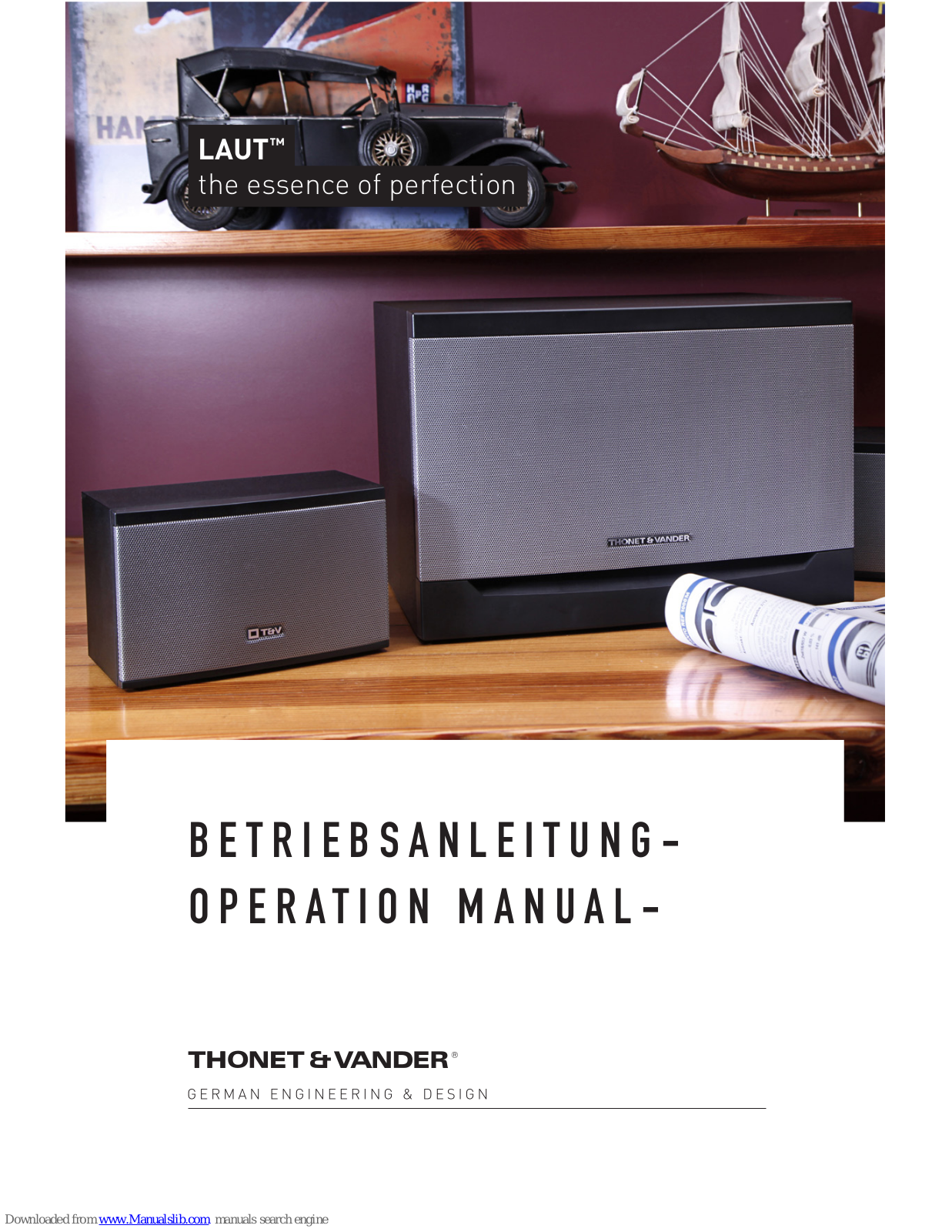 Thonet & Vander Laut Operation Manual