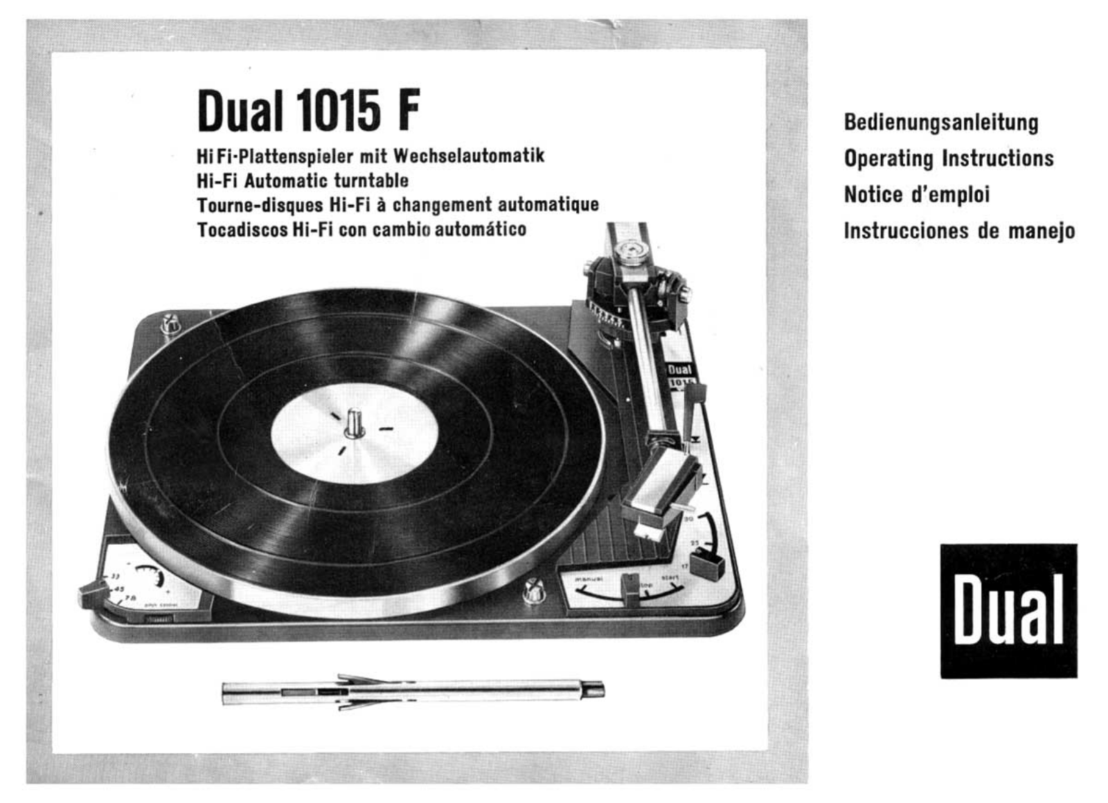 Dual 1015-F Owners manual
