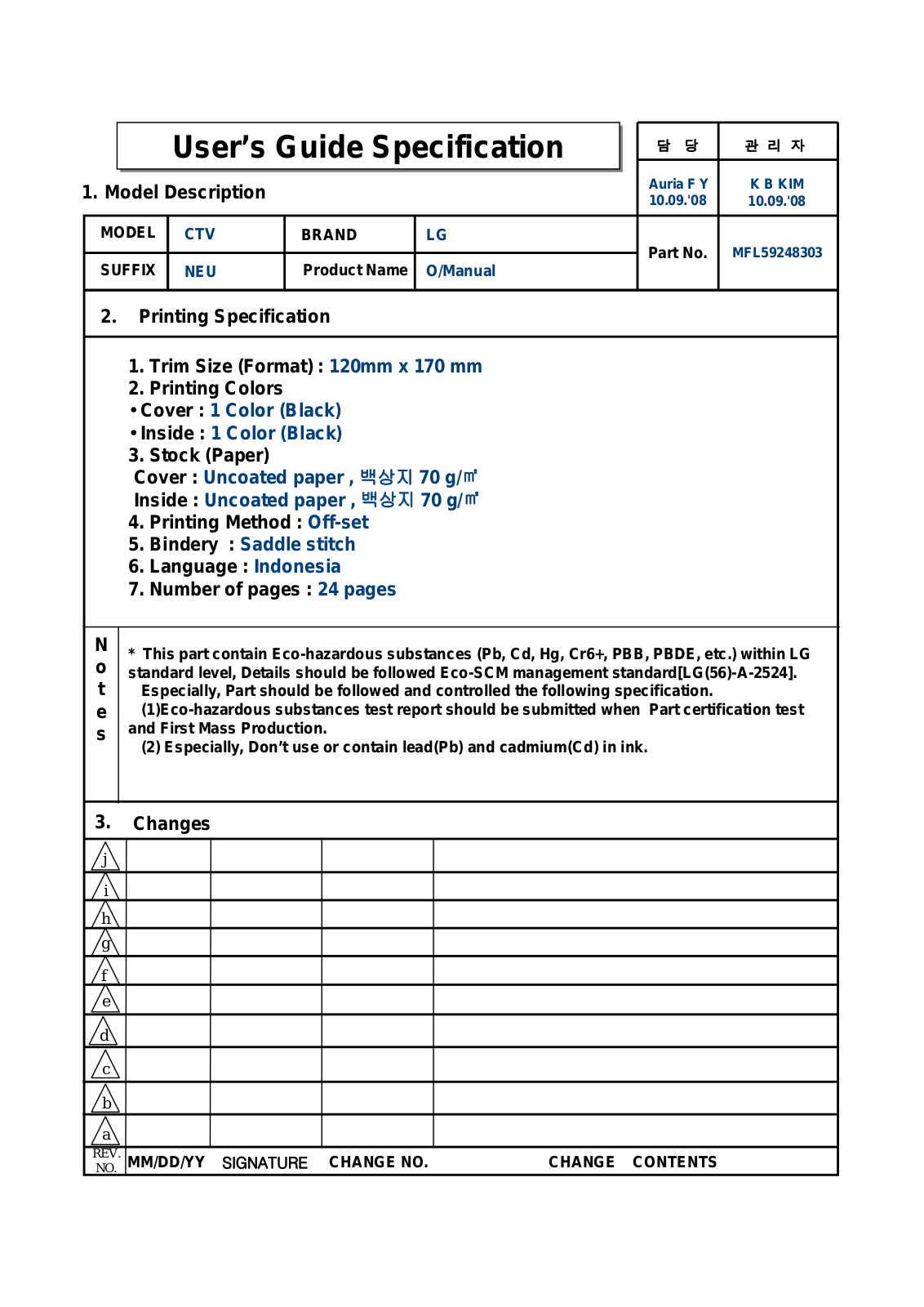 LG 21FL4RG Manual book