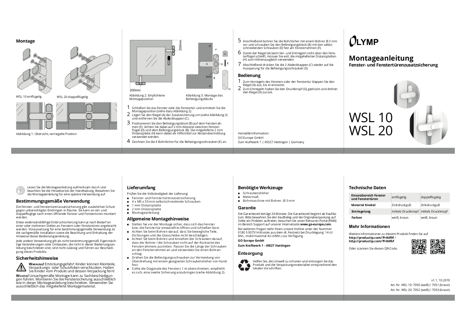 Olymp WSL 10, WSL 20 User guide