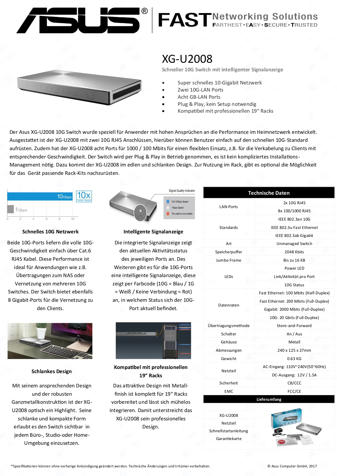 ASUS XG-U2008 User Manual