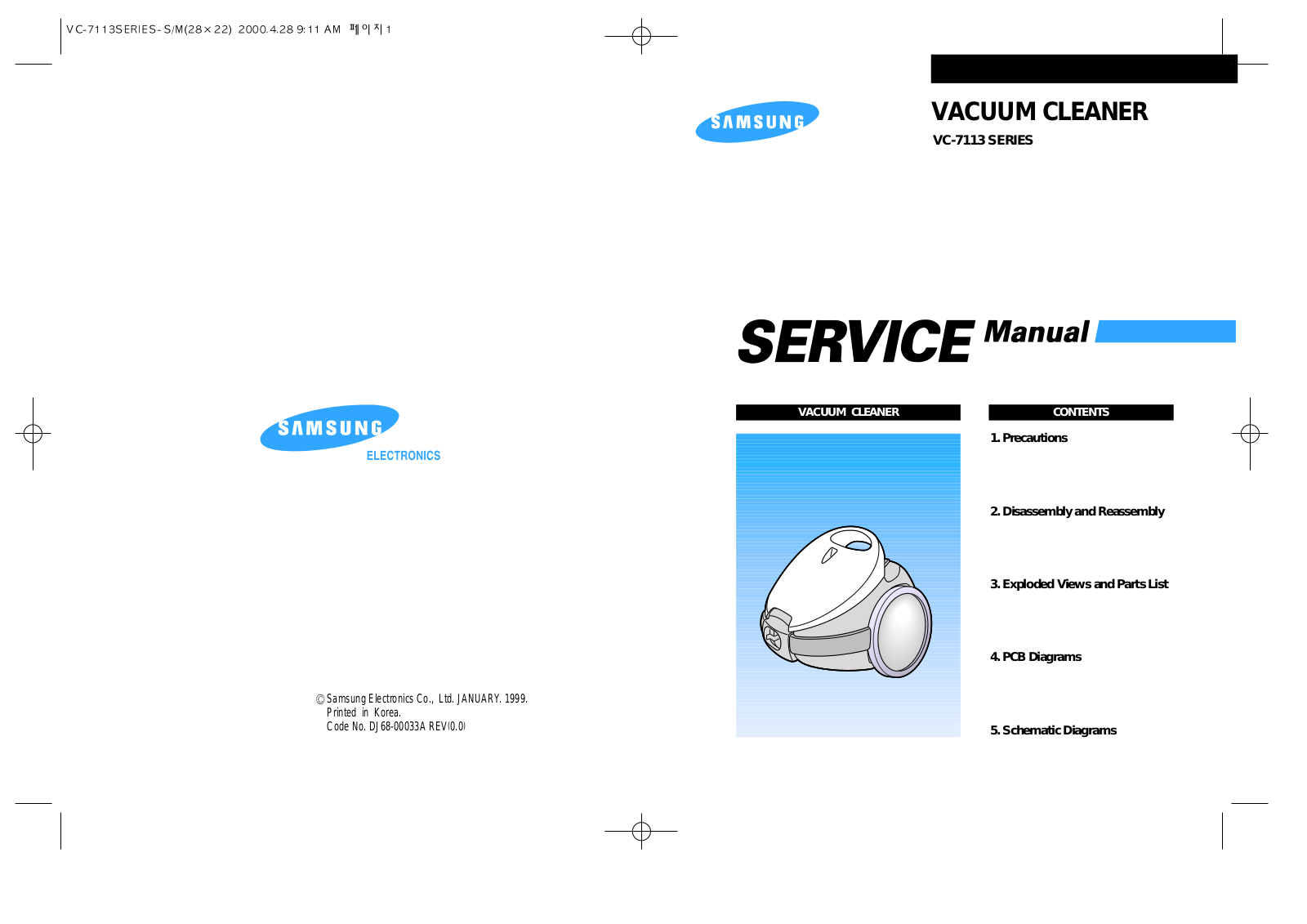 SAMSUNG VC-7114HNS, VC7113HN3W_XEV, VC7113, VC-7114H Service Manual COVER