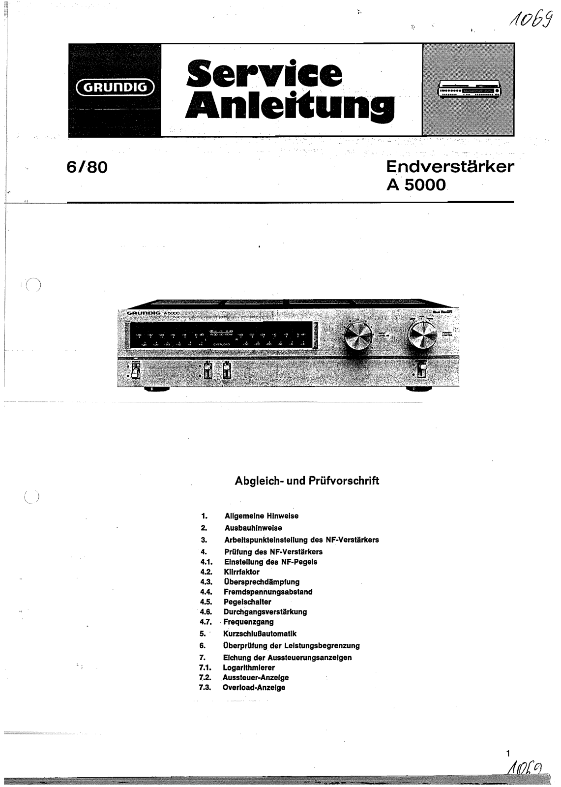 Grundig A-5000 Service Manual