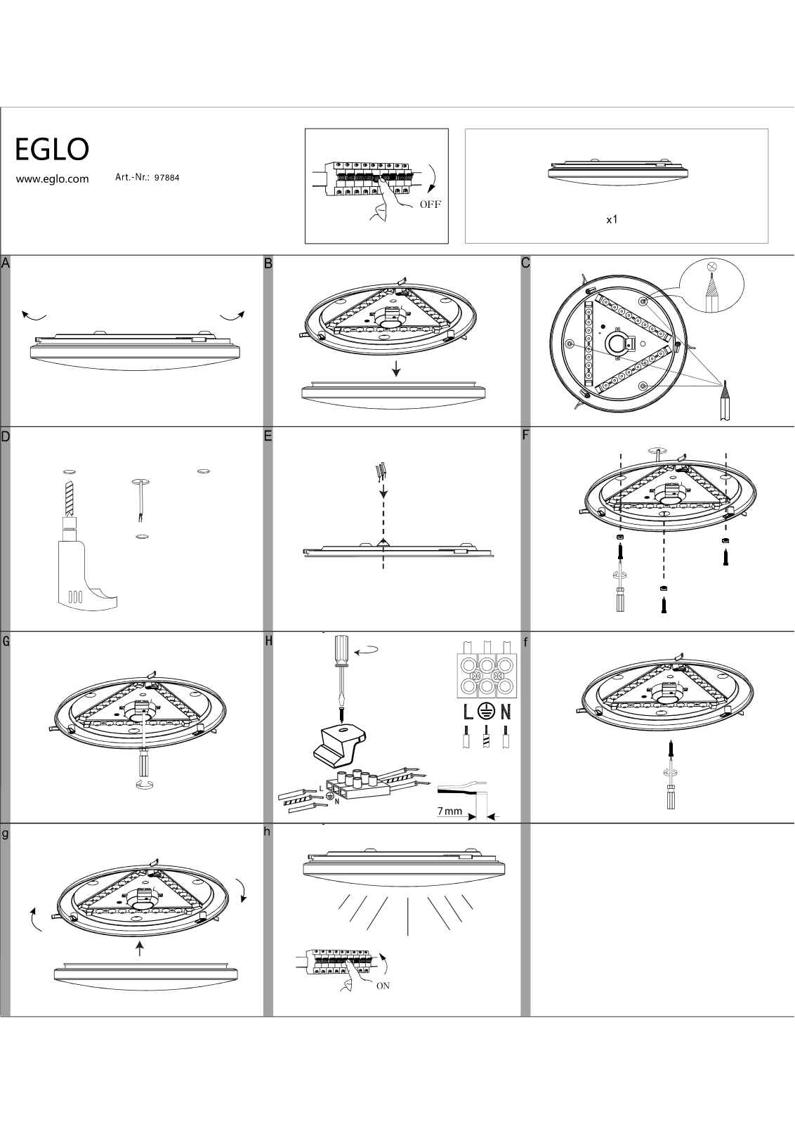 Eglo 97884 User manual