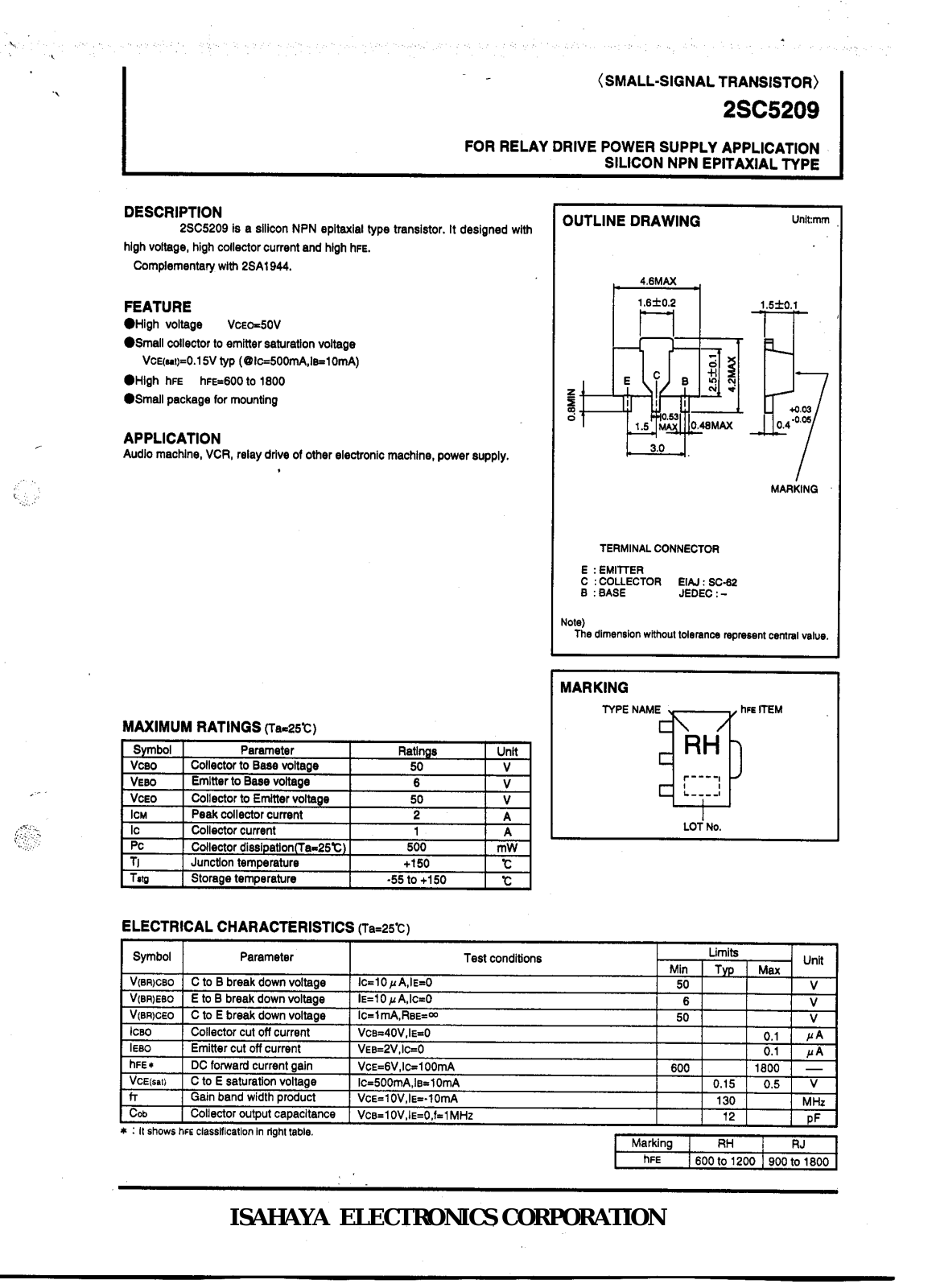 Datasheet 2sc5209 Datasheet - ManualMachine.com