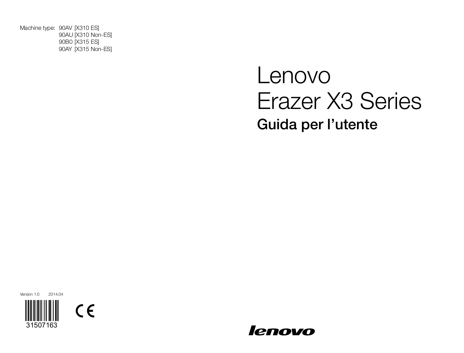 Lenovo Erazer X310, Erazer X315 User Guide