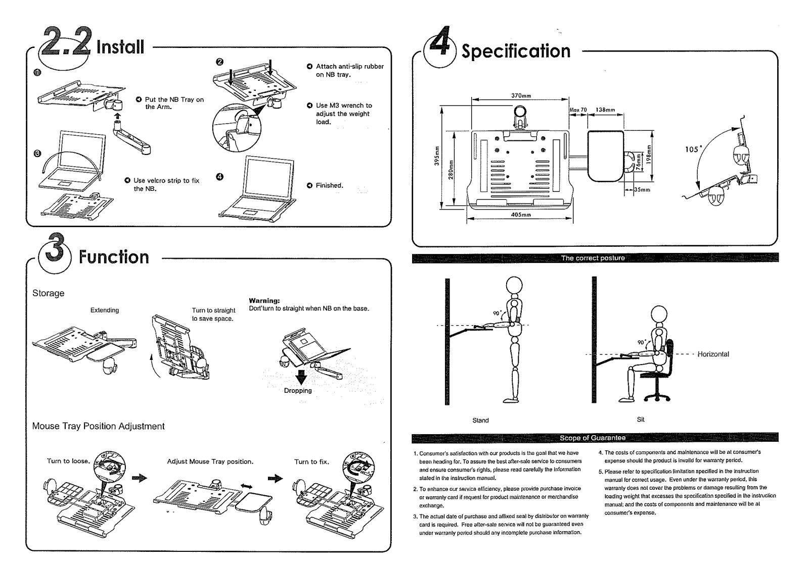 Xergo NB Tray User manual