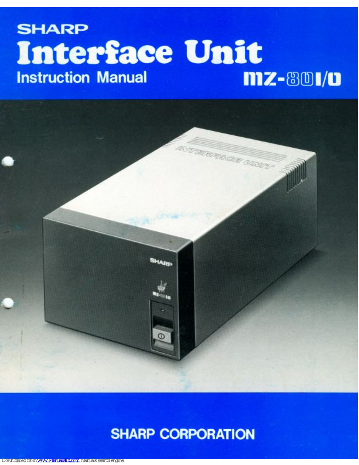 Sharp MZ-801/0 Instruction Manual