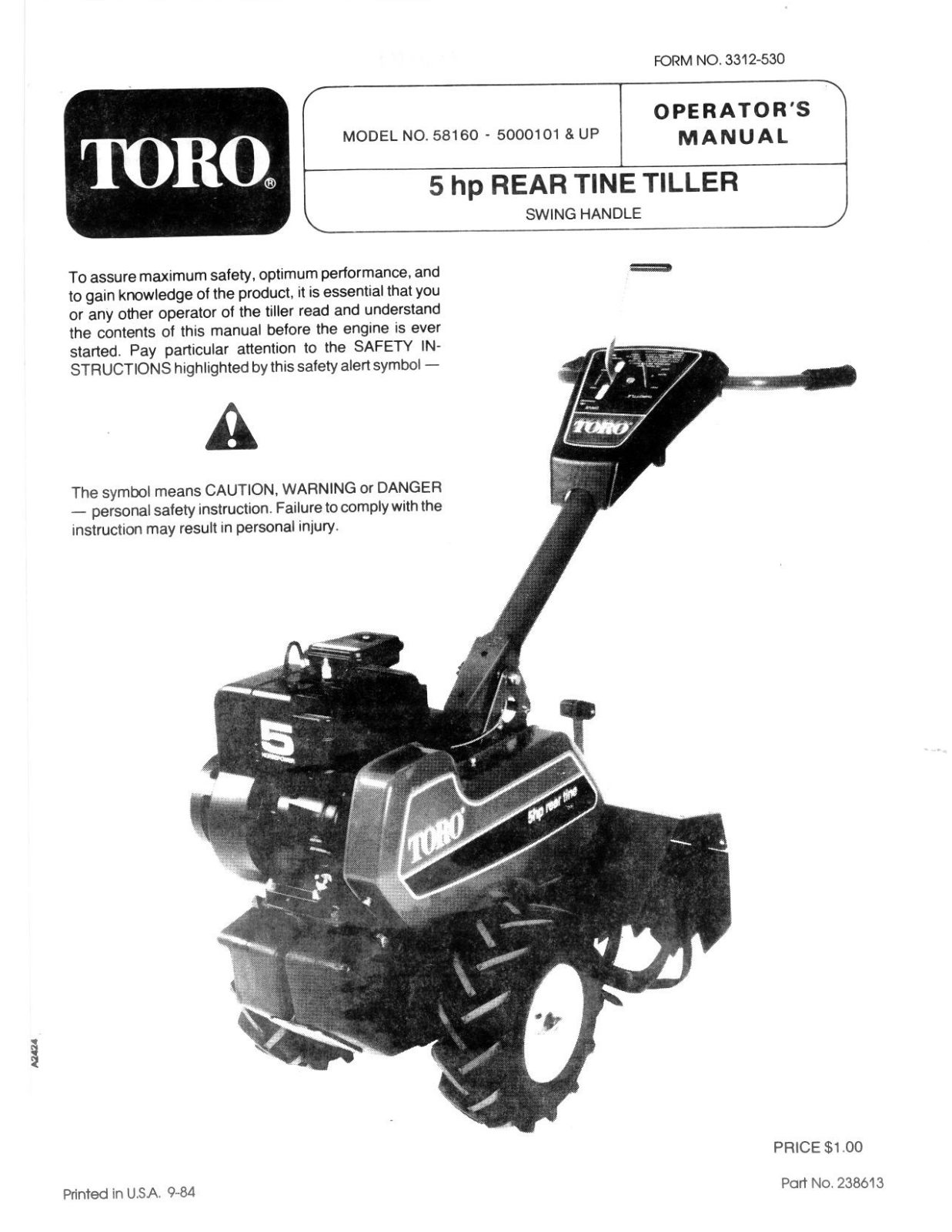 Toro 58160 Operator's Manual