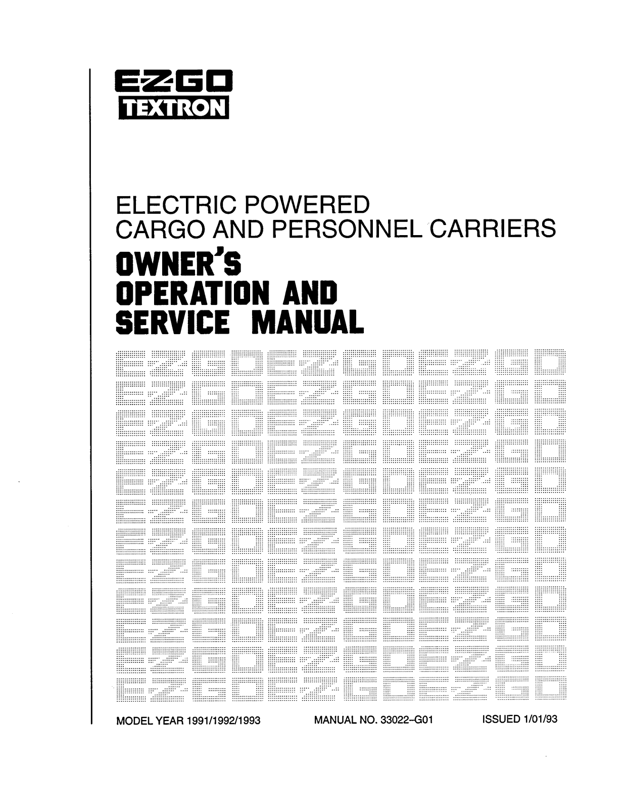 EZ-GO Electric cargo carrier Service Manual