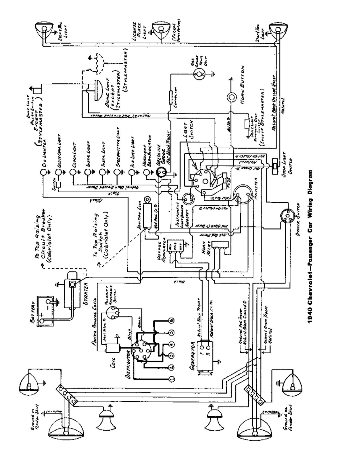 Chevrolet 1940 schematic