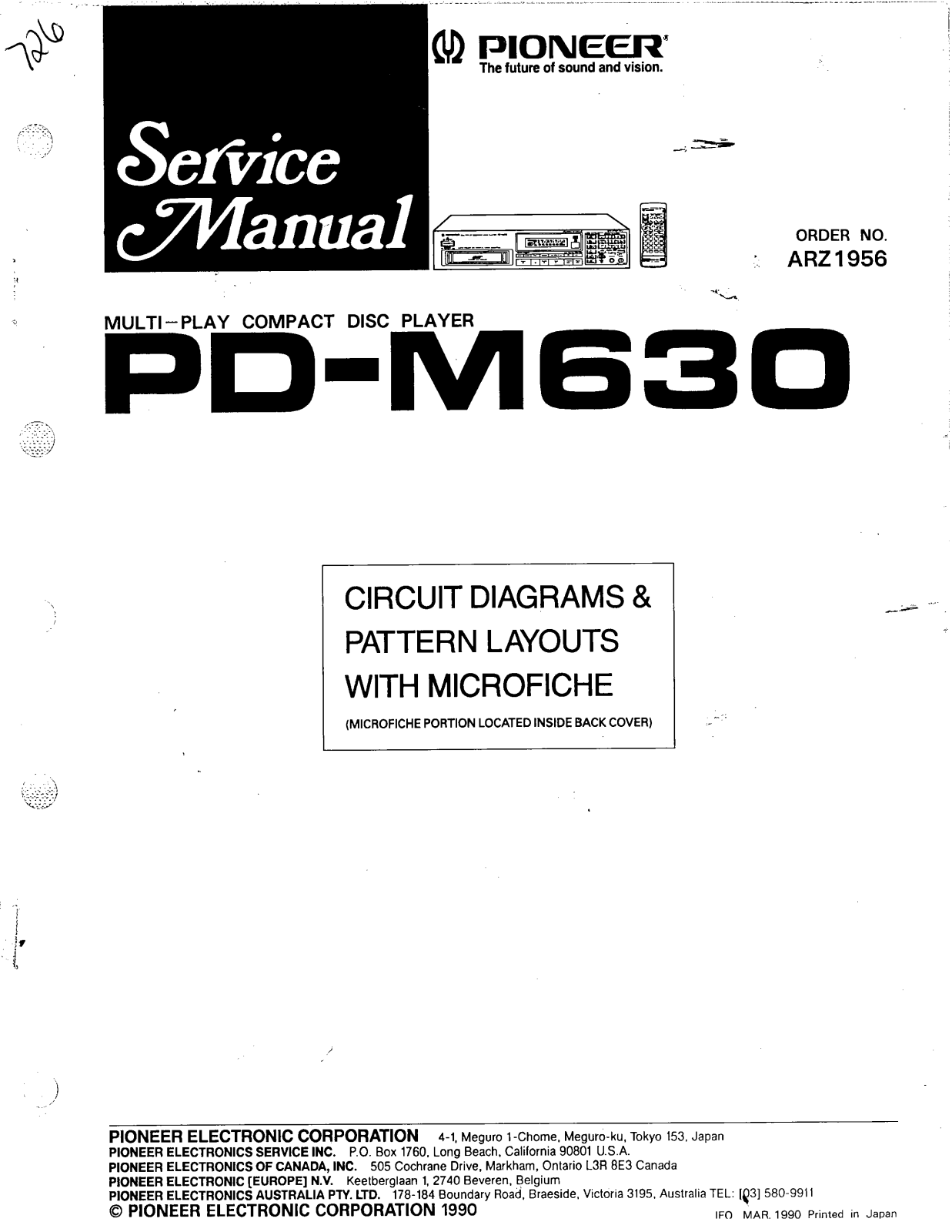 Pioneer PDM-630 Service manual