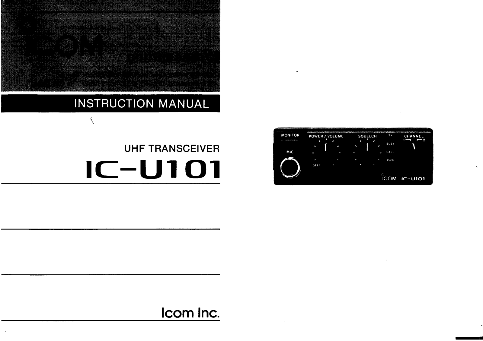 Icom IC-U101 User Manual