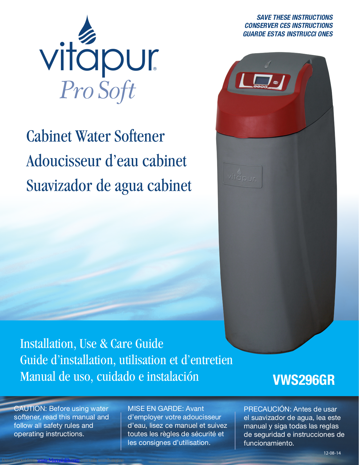 vitapur Pro Soft VWS296GR Installation, Use & Care Manual - ManualMachine.com