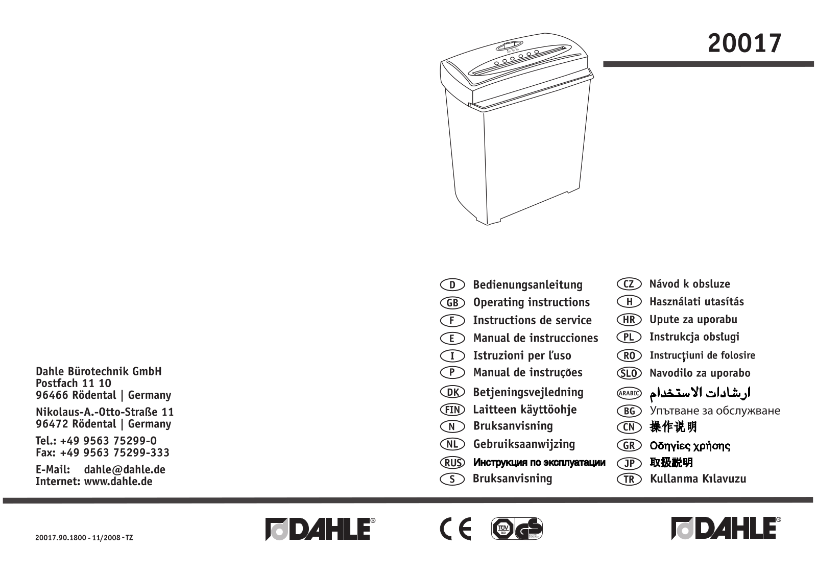 Dahle 20017 User guide