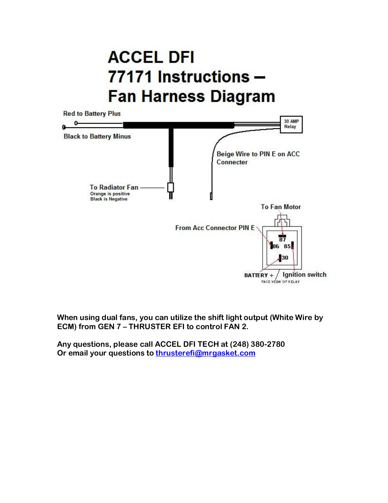 Mallory Ignition ACCEL 77171 User Manual