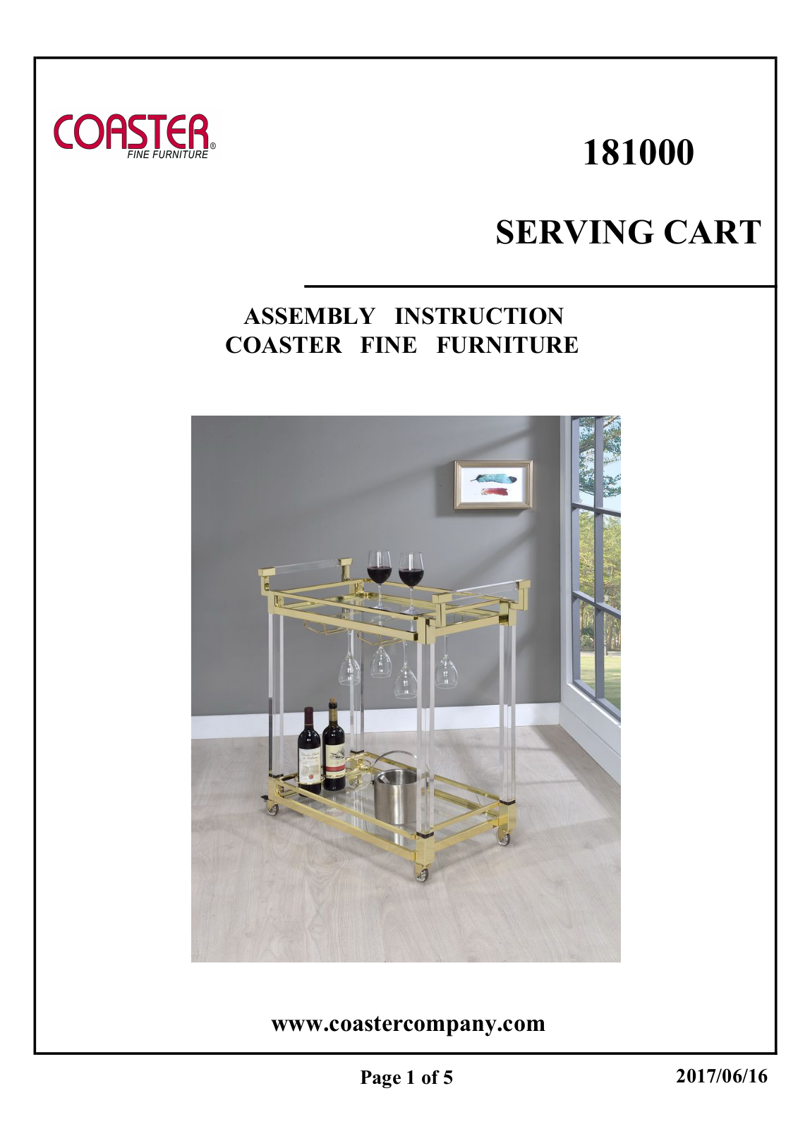 Coaster 181000 Assembly Guide